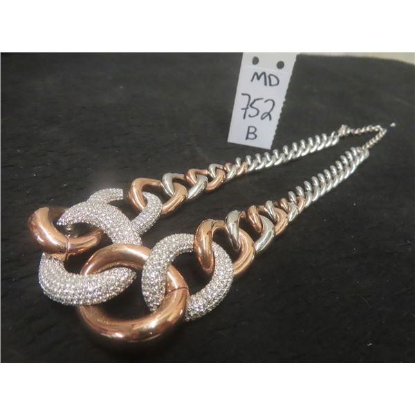 Swarovski Rose Gold Chunky Authentic Crystals Statement Necklace