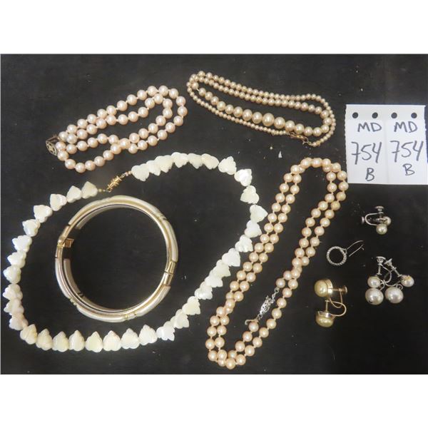 Vintage Pearl Necklaces, Bracelet & Earrings