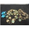 Image 16 : Gold Tone Necklace with Matching Belt and Earrings and Vintage Necklaces and Bangle Bracelet