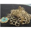 Image 18 : Gold Tone Necklace with Matching Belt and Earrings and Vintage Necklaces and Bangle Bracelet