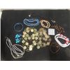 Image 1 : Gold Tone Necklace with Matching Belt and Earrings and Vintage Necklaces and Bangle Bracelet