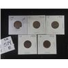 Image 1 : 5 Vintage Canada Small Pennies, 1929–1933