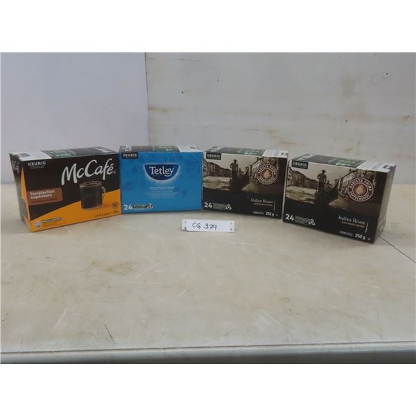 4 Boxes Coffee: McCafe, Herdeldge Barista Prima & Tetley Tea (96)
