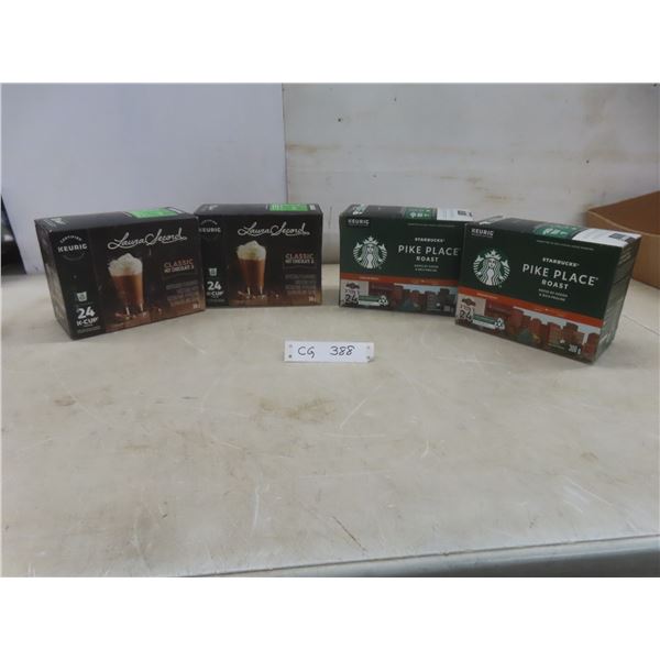 4 Boxes Keurig K Cups Hot Starbucks Coffee & Laura Secord Chocolate