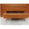 Image 13 : 2-Piece Teak Buffet: Lighted Display Cabinet atop Credenza with 4 Glass Shelves – 71½" W × 65" H,