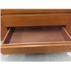 Image 14 : 2-Piece Teak Buffet: Lighted Display Cabinet atop Credenza with 4 Glass Shelves – 71½" W × 65" H,