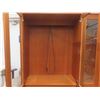 Image 5 : 2-Piece Teak Buffet: Lighted Display Cabinet atop Credenza with 4 Glass Shelves – 71½" W × 65" H,
