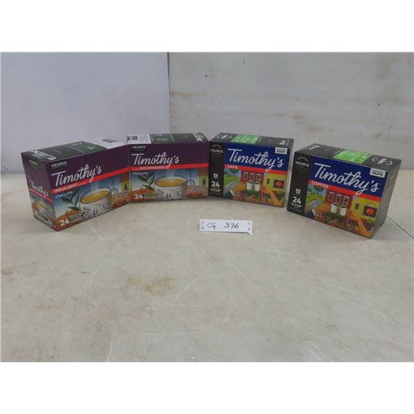 Timothy's Coffee Keurig K-Cups – Qty 4 Pkgs (96 Cups)
