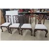 Image 1 : 4 Fancy Dining Room Chairs – Antique Style with Claw Ball Feet