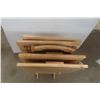 Image 3 : 4 Wooden TV Tables and Self-Standing Rack