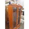 Image 3 : Lighted Display Cabinet with Leaded Glass Doors and Glass Shelves – 73" × 31" × 12"