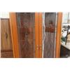 Image 5 : Lighted Display Cabinet with Leaded Glass Doors and Glass Shelves – 73" × 31" × 12"