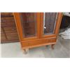 Image 6 : Lighted Display Cabinet with Leaded Glass Doors and Glass Shelves – 73" × 31" × 12"