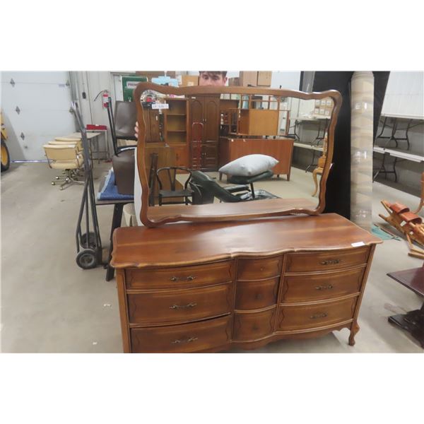 Dresser with Mirror – Dresser 32" × 62" × 19", Mirror 33" × 51"