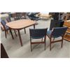 Image 8 : Table with Scissor Leaf and 4 Chairs – 29" × 38" × 38"