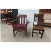 Image 1 : Oak Rocking Chair & Oak Chair