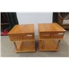 Image 1 : Set of 2 End Tables with Drawer – 23" × 20" × 18"