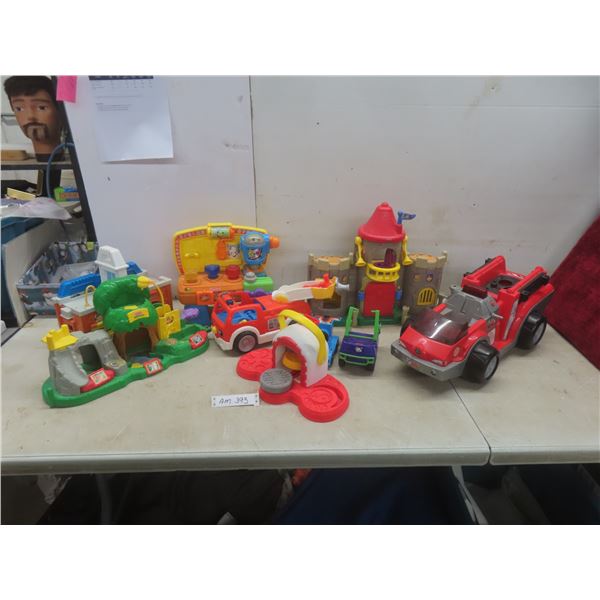 Fisher Price Castle, Zoo, Rescue Heroes Fire Truck, Lift'n Deliver Lower Fire Truck +