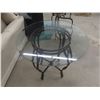 Image 10 : 3 Piece Bistro Set: 2 Swivel Stools & Glass Top Table. 36H x 36" W
