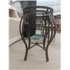 Image 11 : 3 Piece Bistro Set: 2 Swivel Stools & Glass Top Table. 36H x 36" W