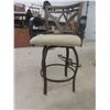 Image 4 : 3 Piece Bistro Set: 2 Swivel Stools & Glass Top Table. 36H x 36" W