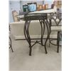 Image 6 : 3 Piece Bistro Set: 2 Swivel Stools & Glass Top Table. 36H x 36" W