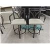 Image 7 : 3 Piece Bistro Set: 2 Swivel Stools & Glass Top Table. 36H x 36" W
