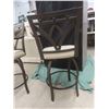 Image 8 : 3 Piece Bistro Set: 2 Swivel Stools & Glass Top Table. 36H x 36" W