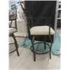 Image 9 : 3 Piece Bistro Set: 2 Swivel Stools & Glass Top Table. 36H x 36" W