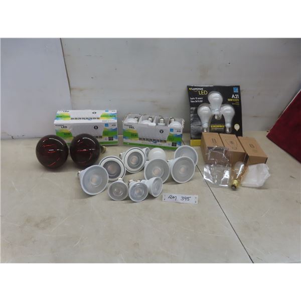New LED Light Bulbs: 15 x A19, 4 x A21, 2 Heat Lights, Spotlights, 3 Filament Bulbs +