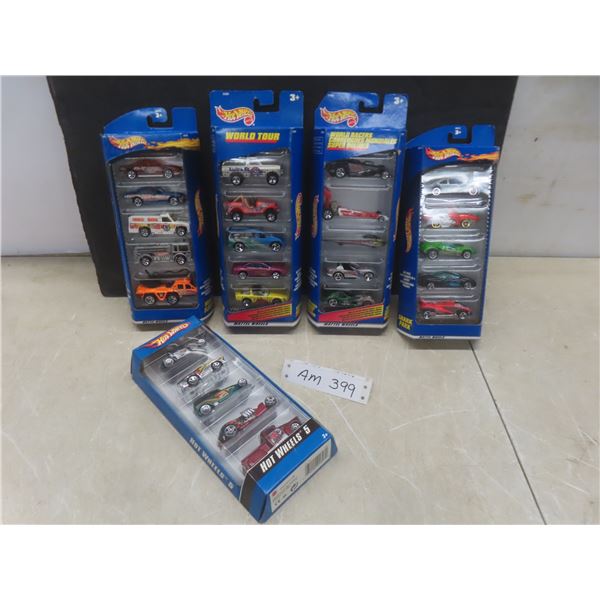 5 Pkgs 5 Pack Hot Wheels Die Cast NOS.