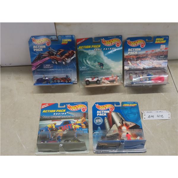 5 Action-Pack Hot Wheels NOS