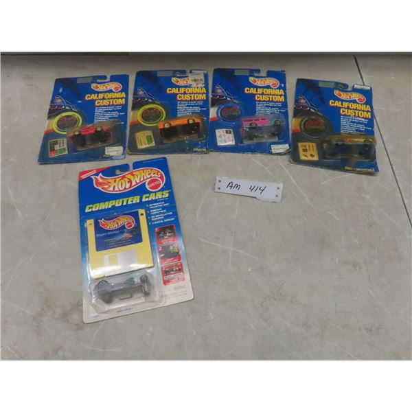 4 Hotwheels California Custom 1990, & Computer Cars 1995 NOS