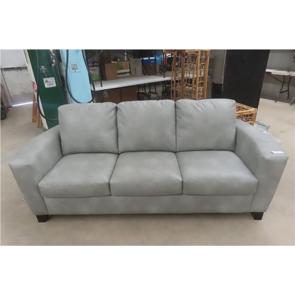 Leather / Leather Style Couch – 86" Wide