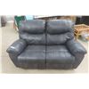 Image 1 : Leather / Leather Style Power Reclining Love Seat – 64" Wide