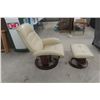Image 1 : Leather / Leather Style Swivel Recliner Chair and Ottoman