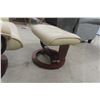 Image 6 : Leather / Leather Style Swivel Recliner Chair and Ottoman
