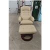 Image 8 : Leather / Leather Style Swivel Recliner Chair and Ottoman