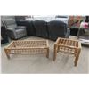 Image 1 : Wicker Coffee Table 16" × 53" × 23" and End Table 23" × 20" × 26" – No Glass