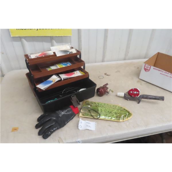 Fishing Tackle Box, Reel, Lures and More