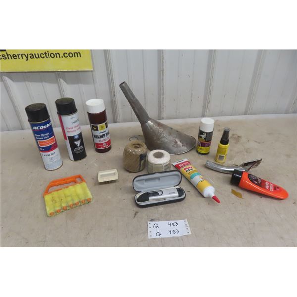 Glass Cleaner, Funnel, String, Digital Air Pressure Gauge and More