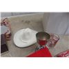 Image 6 : Copper Shot Glass NOS, Tray, Glass Ashtray +