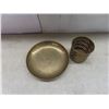 Image 8 : Brass Banker's Desk Lamp, Rolling Plant Stand, Pen Holder, and Change Bowl