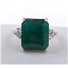 Image 1 : 3.3 ct Certified Silver Emerald gemstone Ring ($9,240 Appraisal)