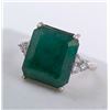 Image 2 : 3.3 ct Certified Silver Emerald gemstone Ring ($9,240 Appraisal)