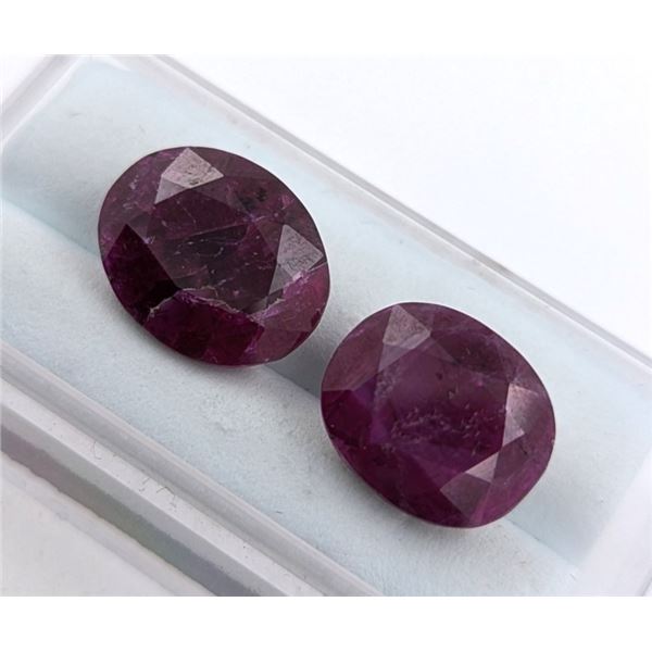 17.58 ct Certified Untreated Ruby gemstone Pair ($8,700 Appraisal)