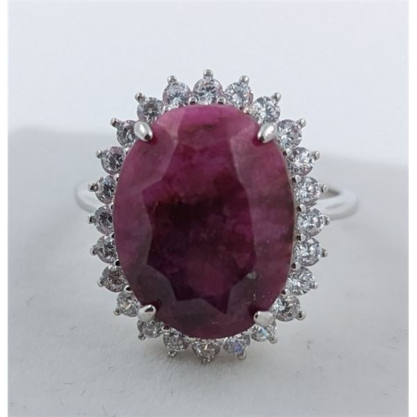 5.9 ct Certified Silver Ruby gemstone Ring ($7,420 Appraisal)
