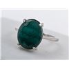 Image 2 : 2,8 ct Certified Silver Emerald gemstone Ring ($5,780 Appraisal)