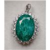 Image 1 : 5.1 ct Certified Silver Emerald gemstone Pendant ($6,235 Appraisal)