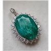 Image 2 : 5.1 ct Certified Silver Emerald gemstone Pendant ($6,235 Appraisal)
